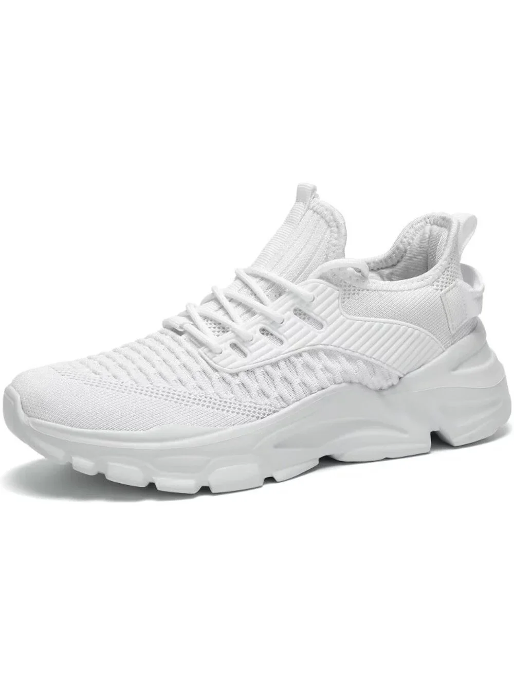 Men's White Rubber Non Slip Breathable Lightweight Fashion Athletic Sneakers